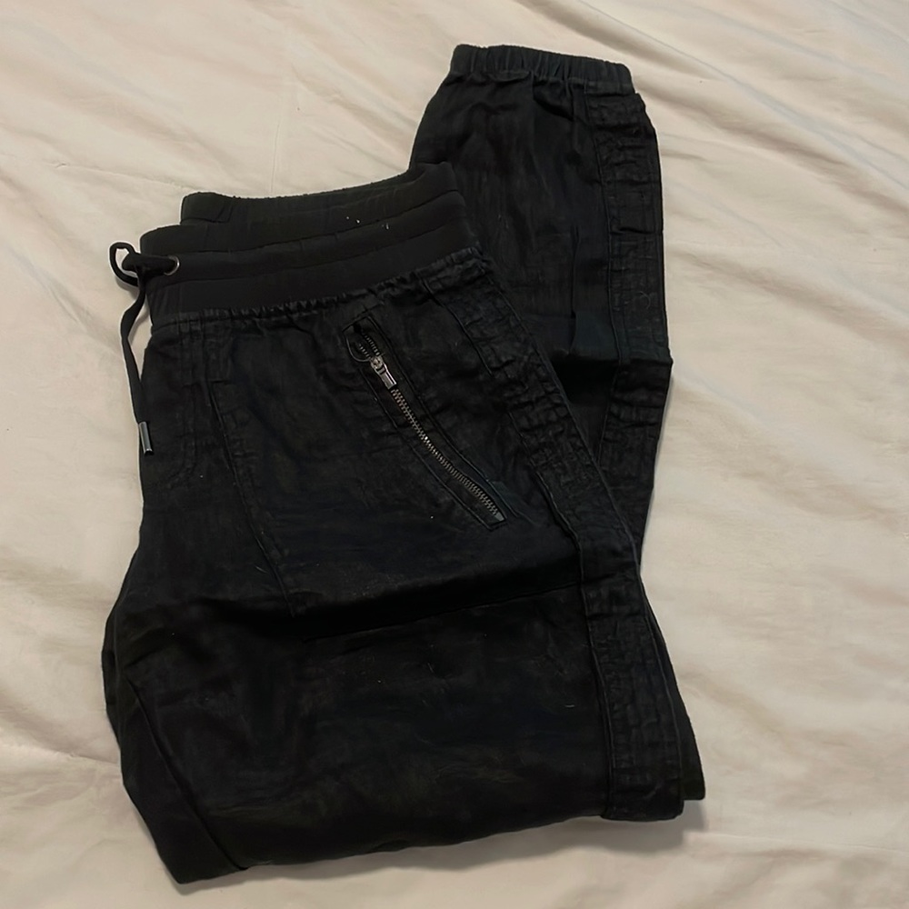 Athleta black linen joggers
